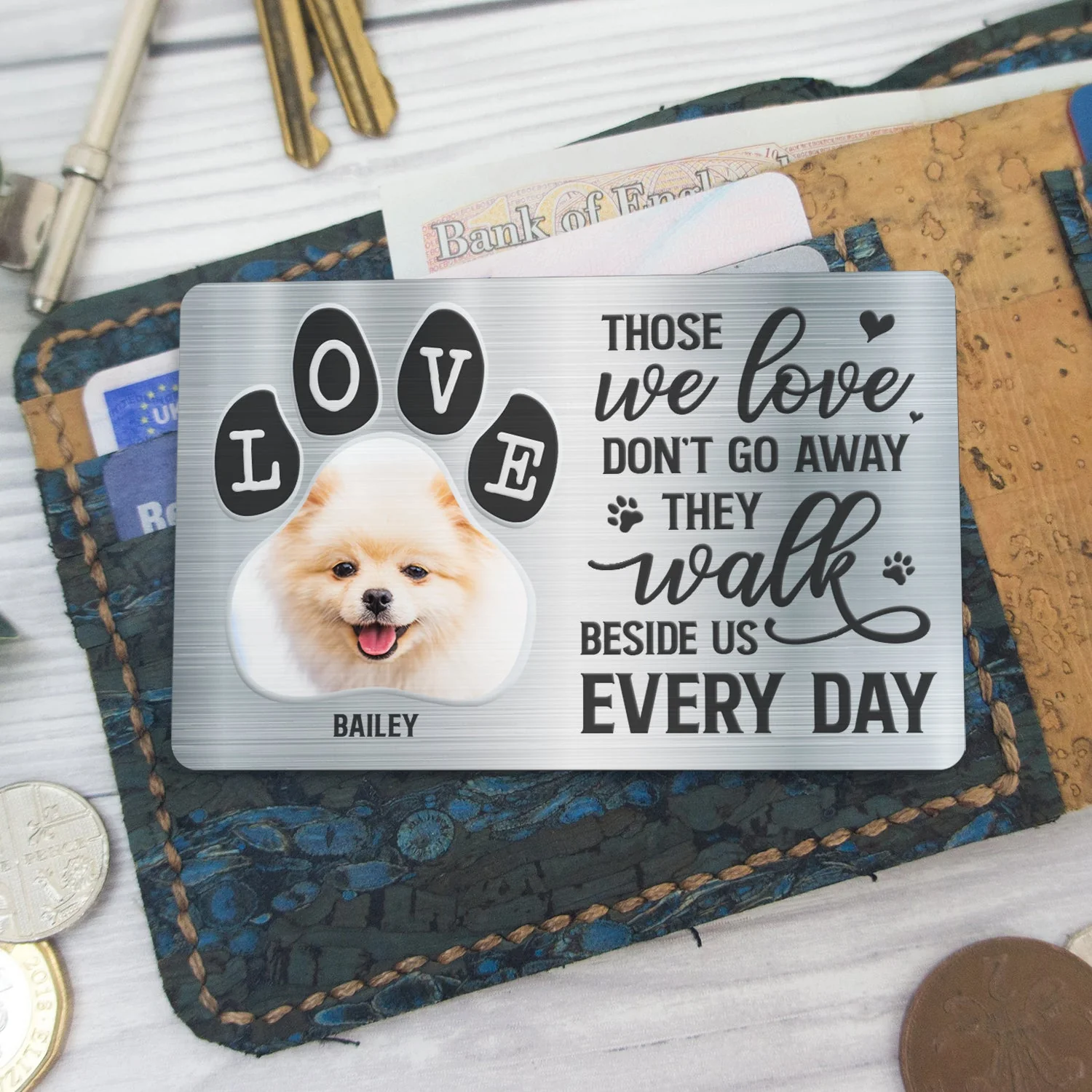 Custom Photo You Were My Favorite Hello - Gift For Pet Lovers - Personalized Aluminum Wallet Card - Image 5