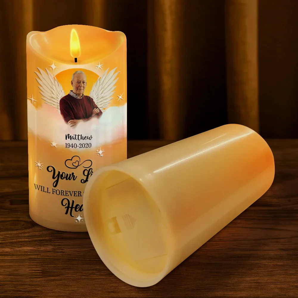 Custom Photo You Were The Light Of Our Lives - Personalized Flameless LED Candle - Image 5
