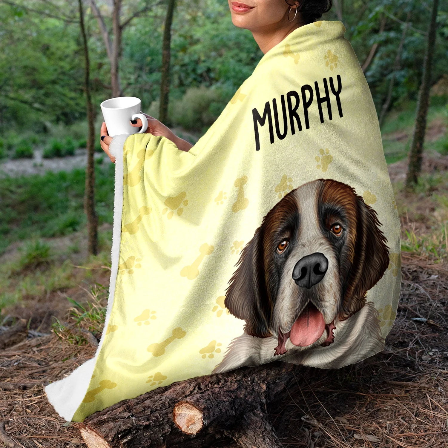 Custom Photo Your Dog Semi-Real Style - Gift For Dog Lovers, Dog Mom, Dog Dad - Personalized Fleece Blanket - Image 4