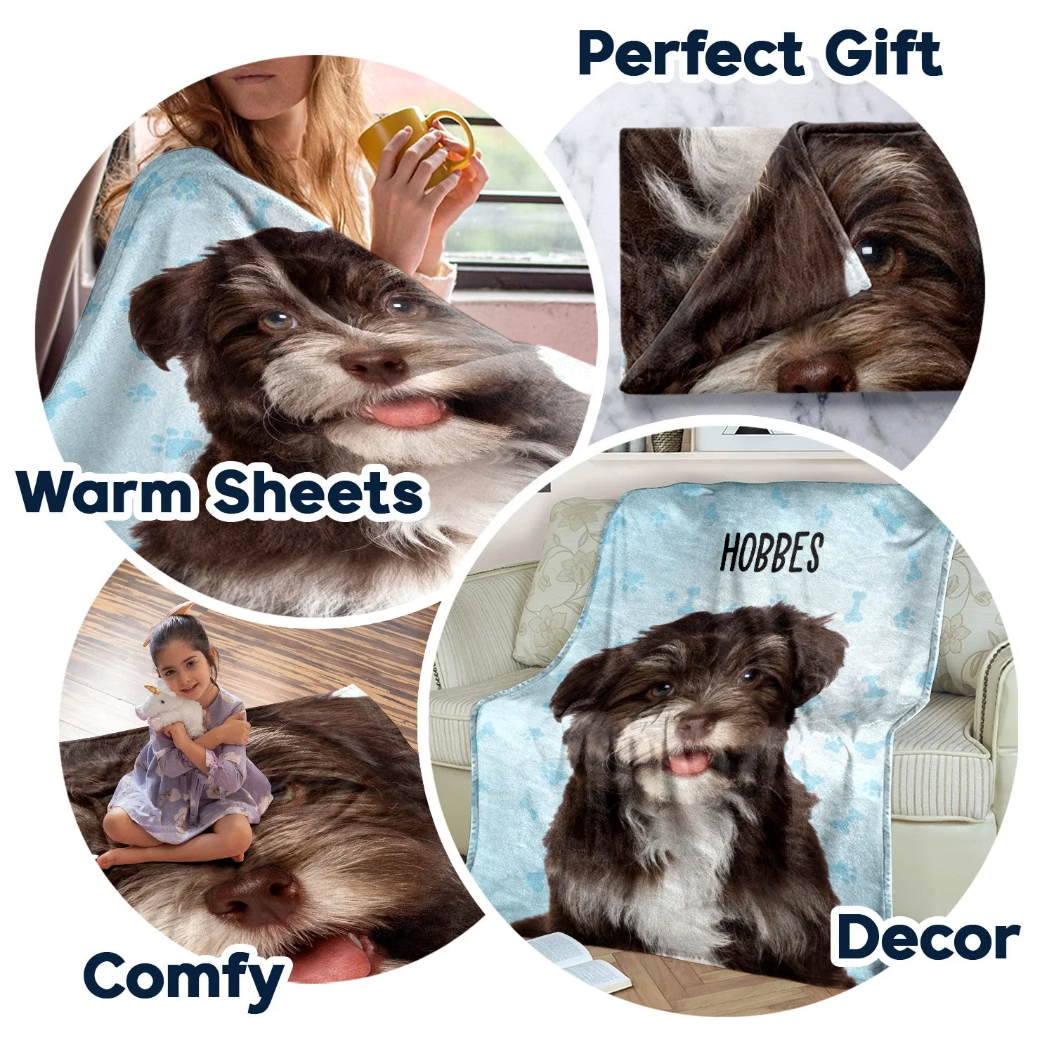 Custom Photo Your Dog Semi-Real Style - Gift For Dog Lovers, Dog Mom, Dog Dad - Personalized Fleece Blanket - Image 6