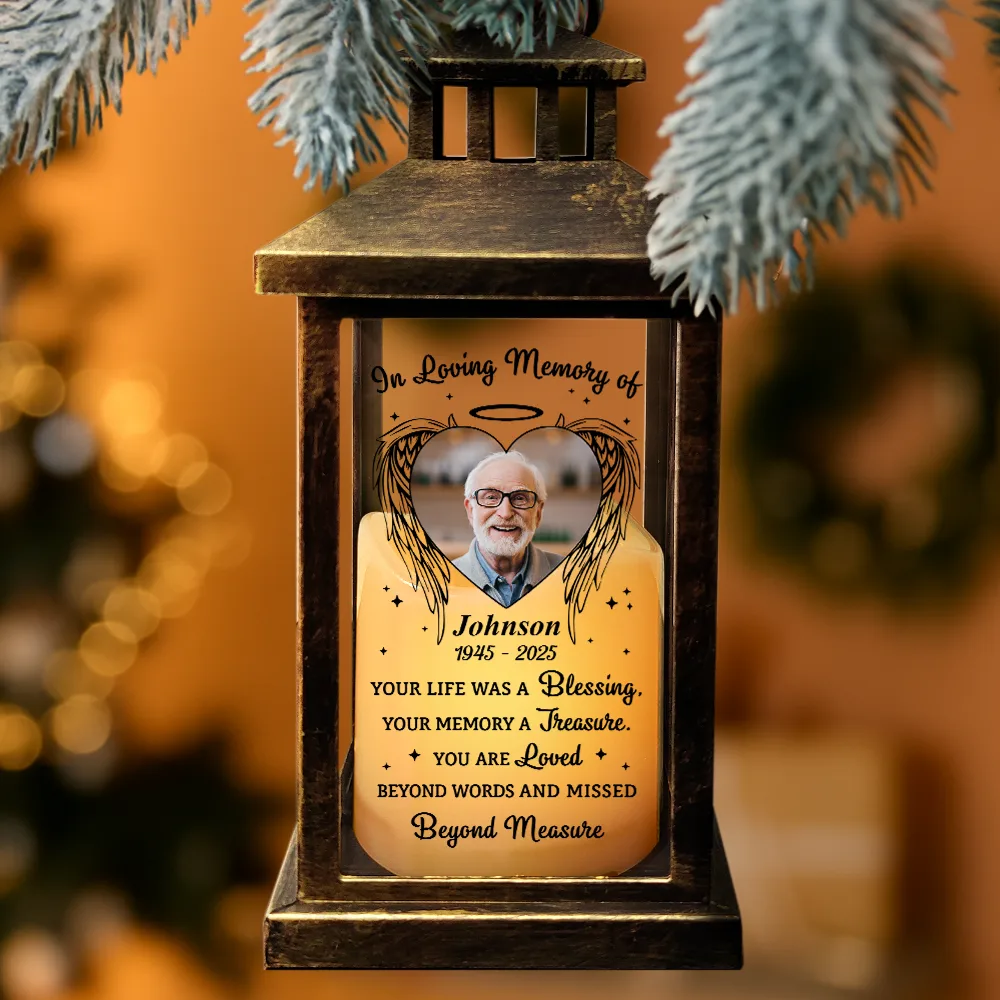 Custom Photo Your Life Was A Blessing Memorial - Personalized LED Candle Lantern - Image 3
