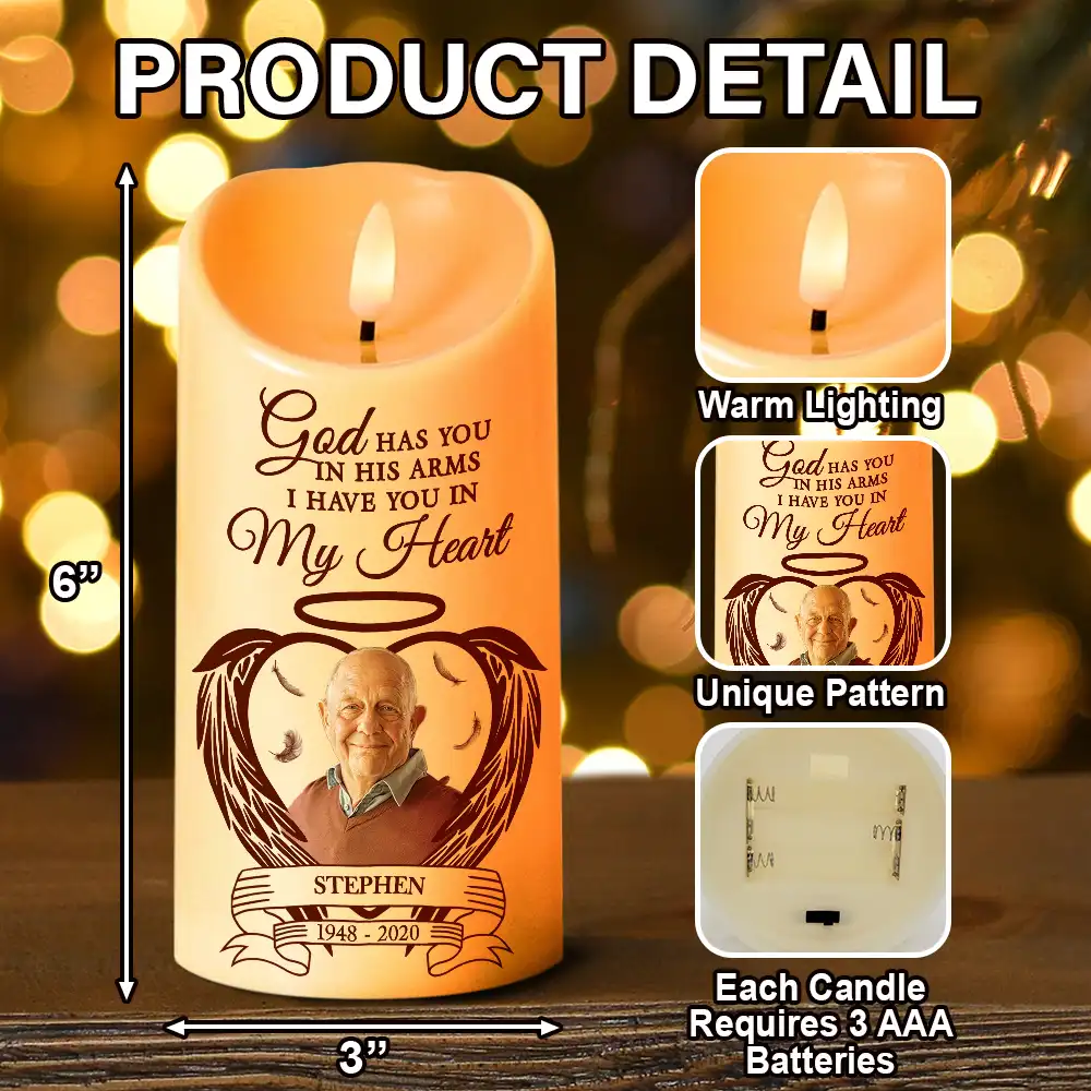 Custom Photo Your Light Always Shine In My Heart - Personalized Flameless LED Candle - Image 6