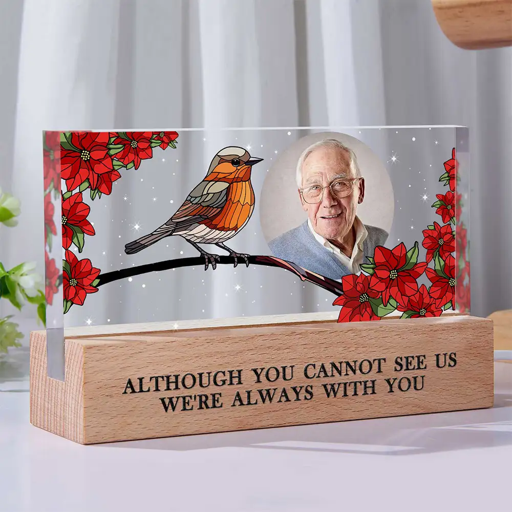 Custom Photo Your Light Will Always Shine In My Heart Memorial - Personalized Rectangle LED Light - Image 2