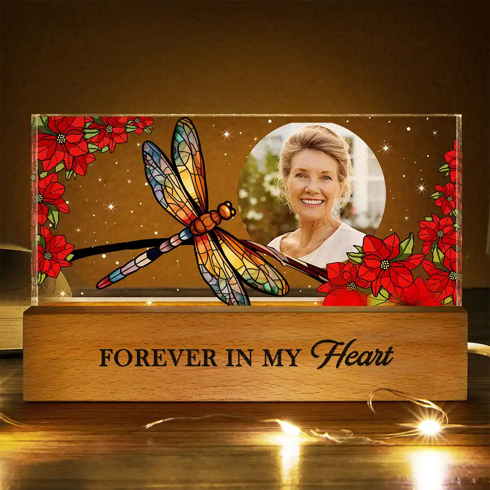 Custom Photo Your Light Will Always Shine In My Heart Memorial - Personalized Rectangle LED Light - Image 3