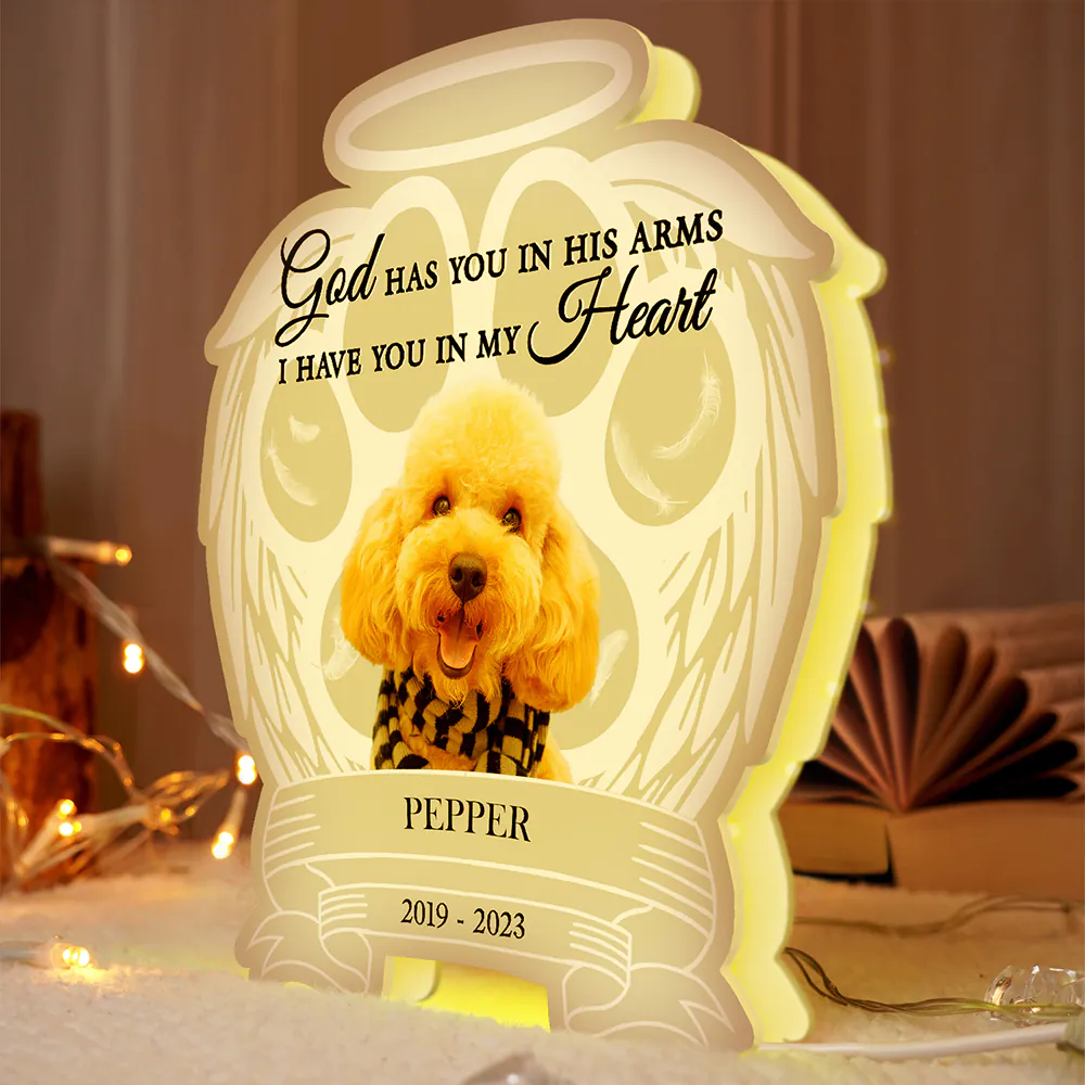 Custom Photo Your Light Will Always Shine In My Heart Pet Memorial - Personalized Custom Shaped Light Box - Image 5