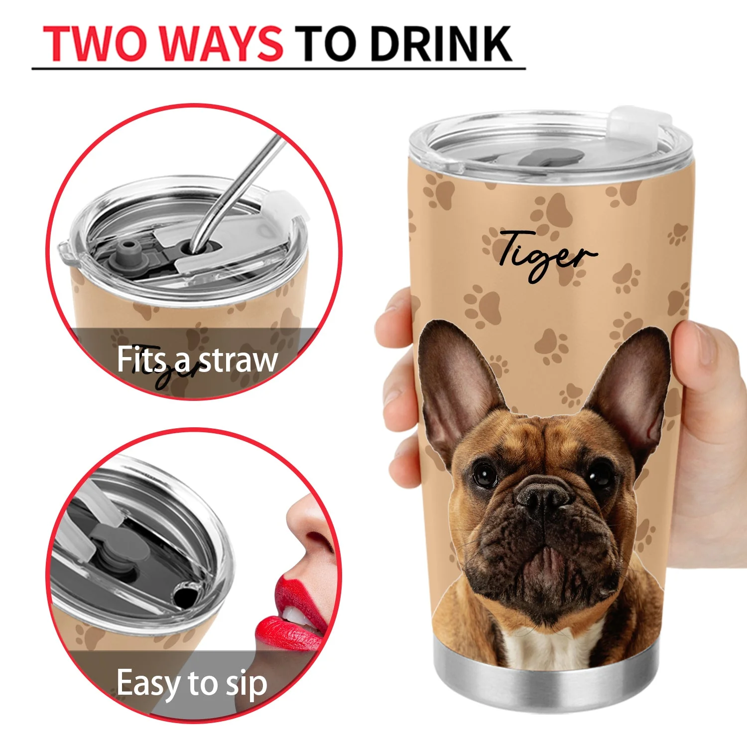 Custom Photo Your Pet - Gift For Dog Lovers, Cat Lovers - Personalized Tumbler - Image 5