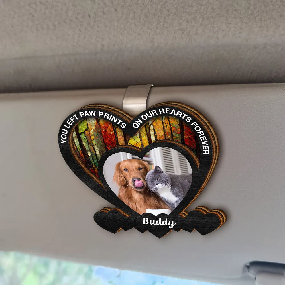 Custom Photo Your Were My Favorite Hello Dog Memorial - Personalized Custom Shaped Car Visor Clip - Image 2