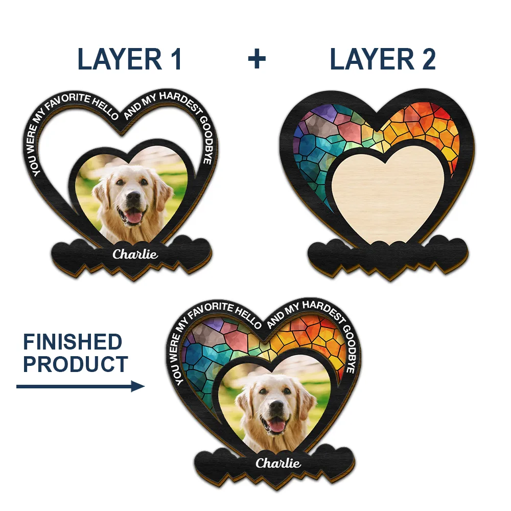 Custom Photo Your Were My Favorite Hello Dog Memorial - Personalized Custom Shaped Car Visor Clip - Image 5