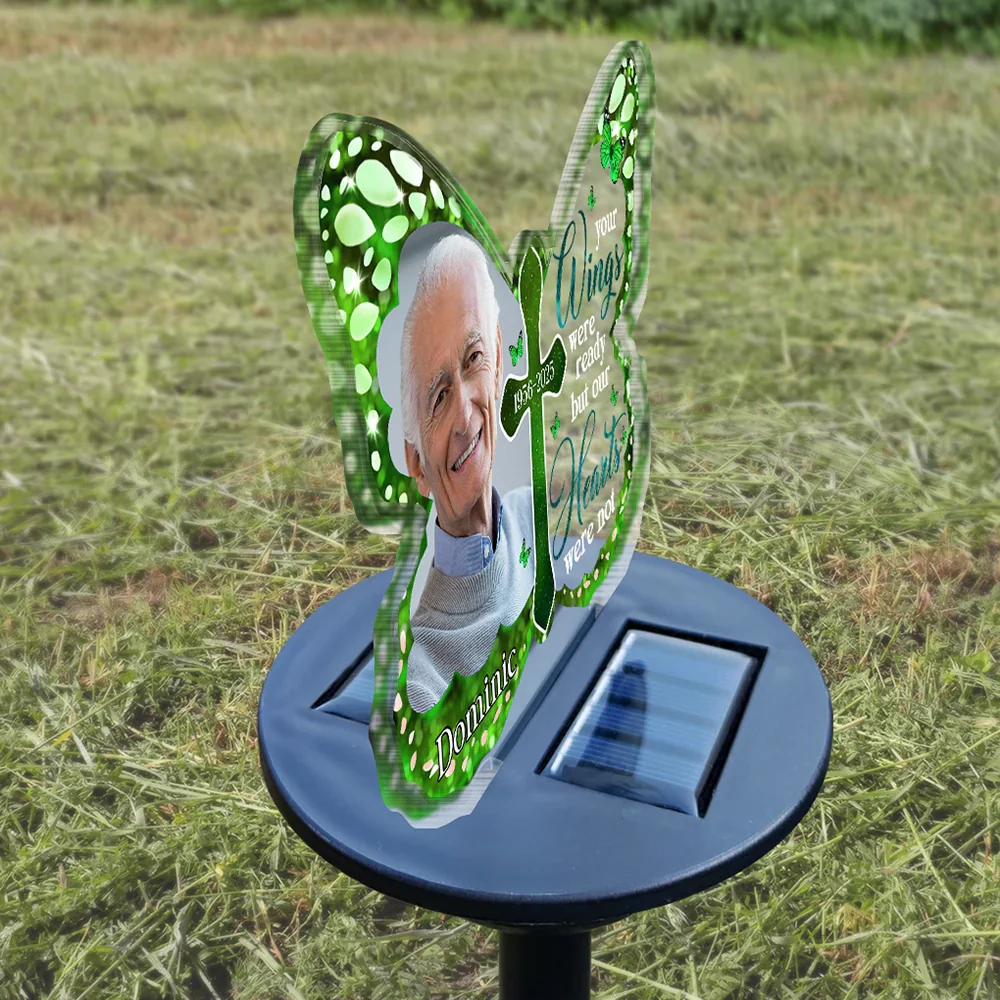 Custom Photo Your Wings Were Ready But My Heart Was Not - Personalized Solar Light - Image 3