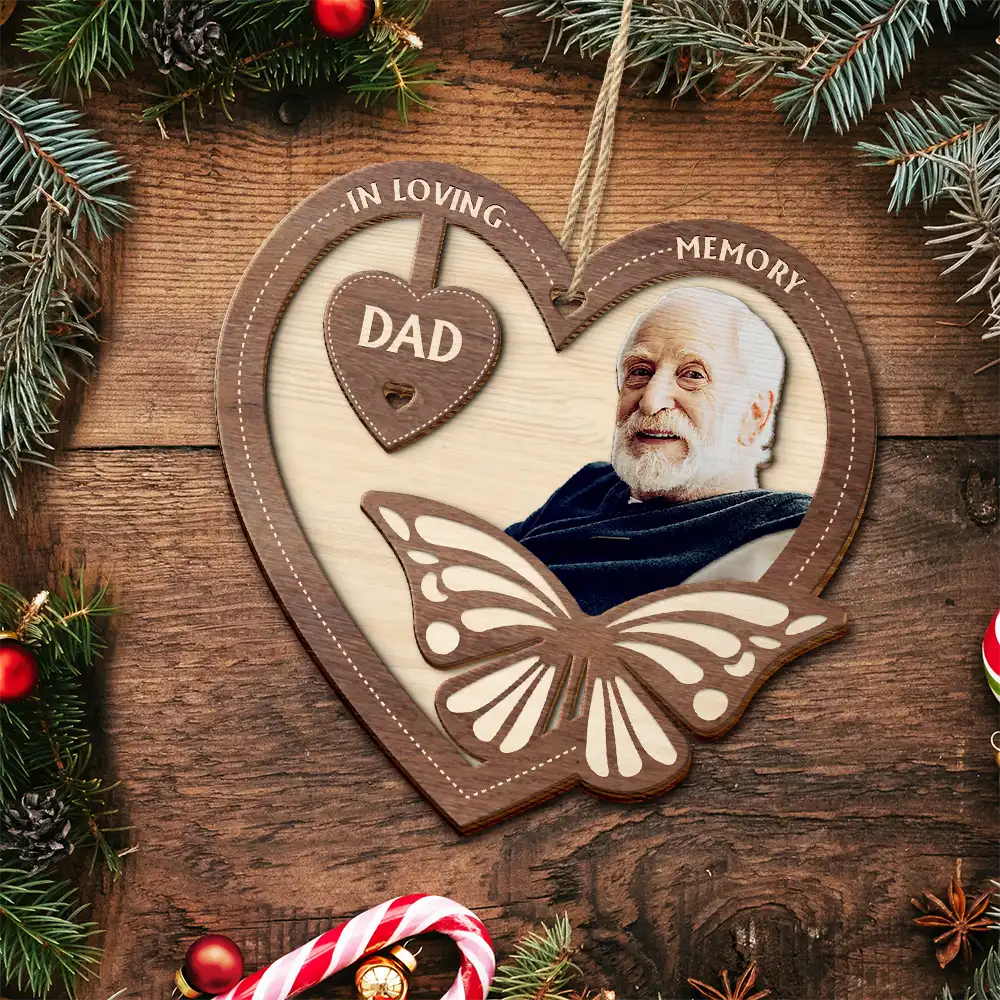 Custom Photo Your Wings Were Ready But Our Hearts Were Not - Personalized 2-Layered Wooden Ornament - Image 6