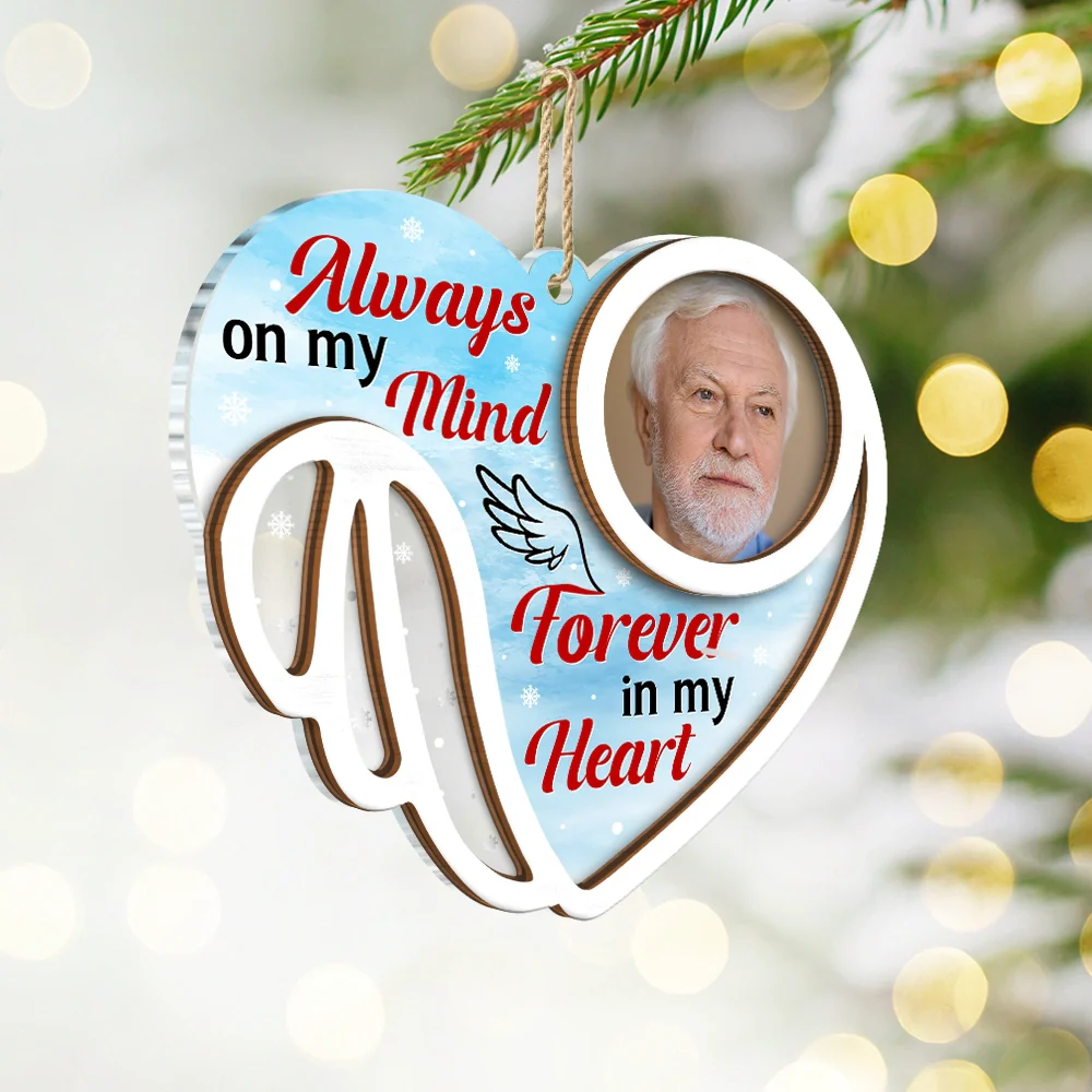 Custom Photo Your Wings Were Ready - Personalized 2-Layered Mix Ornament - Image 2