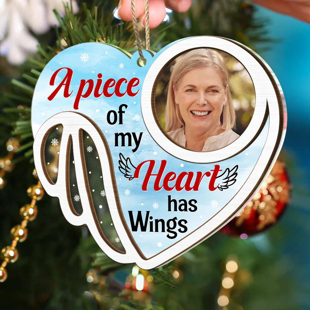 Custom Photo Your Wings Were Ready - Personalized 2-Layered Mix Ornament - Image 4