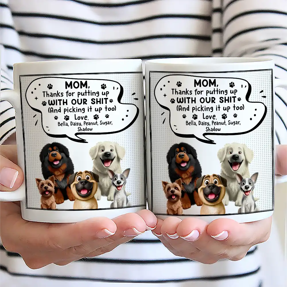 Cute 3D Puppy Thanks For Being The Best Dog Mom Ever - Personalized Mug - Image 2