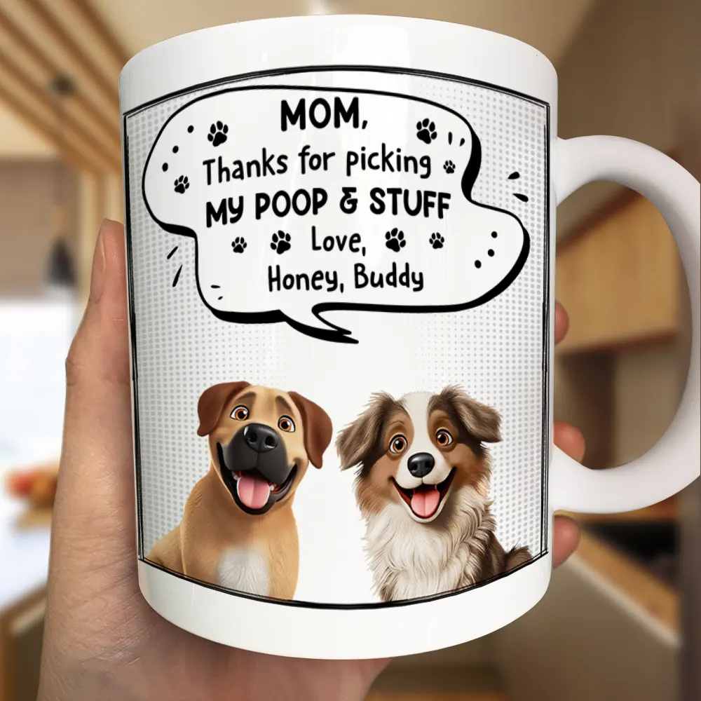 Cute 3D Puppy Thanks For Being The Best Dog Mom Ever - Personalized Mug - Image 3