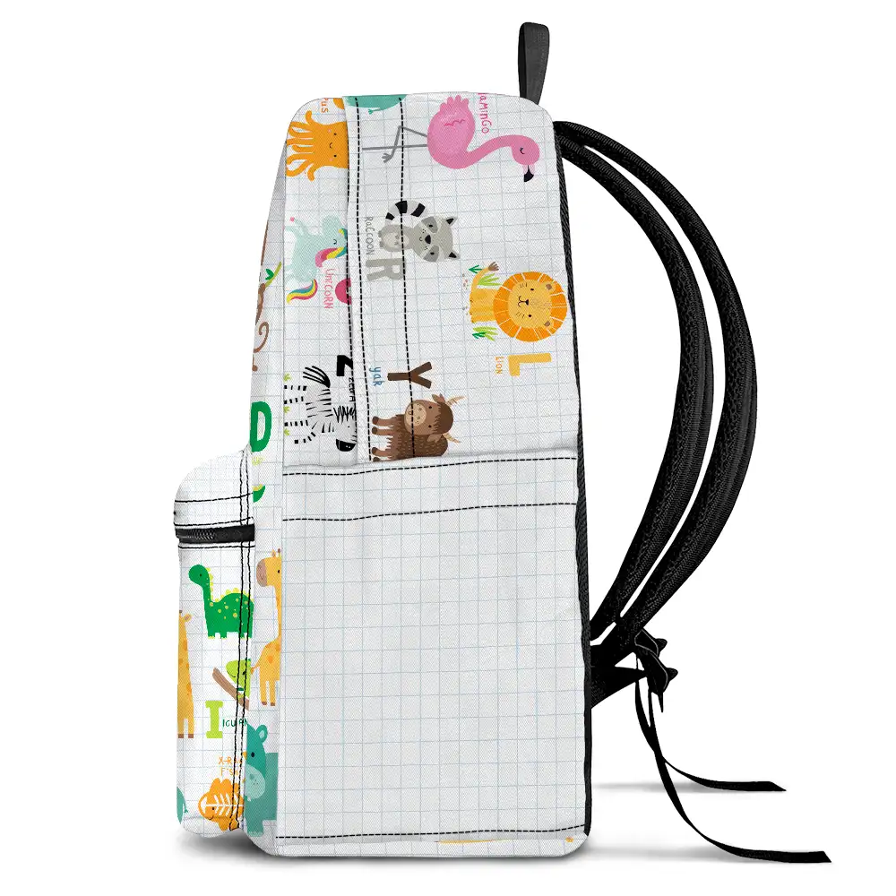 Cute Animal Alphabet - Personalized Canvas Backpack - Image 3