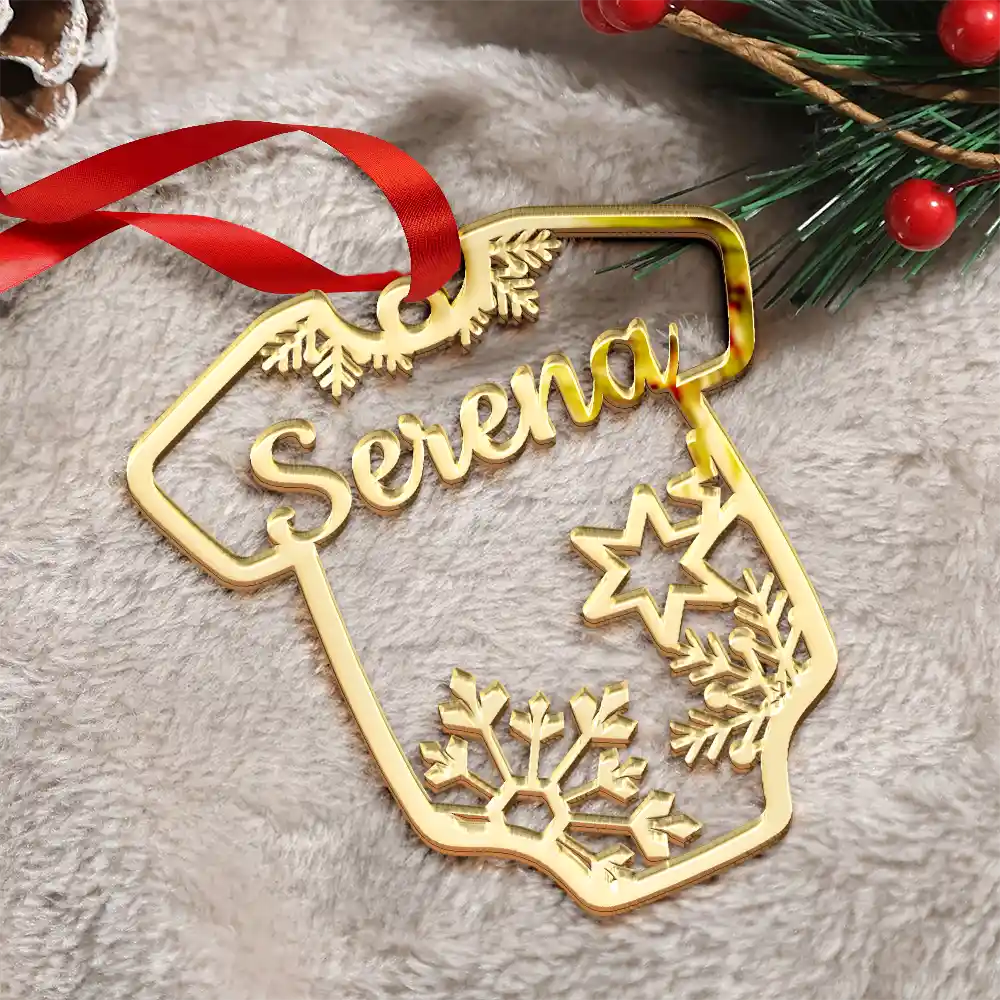 Cute Christmas Ornament For Kid Baby - Personalized DIY Mirror Acrylic Ornament - Image 3