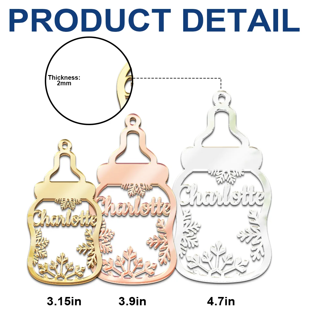 Cute Christmas Ornament For Kid Baby - Personalized DIY Mirror Acrylic Ornament - Image 5