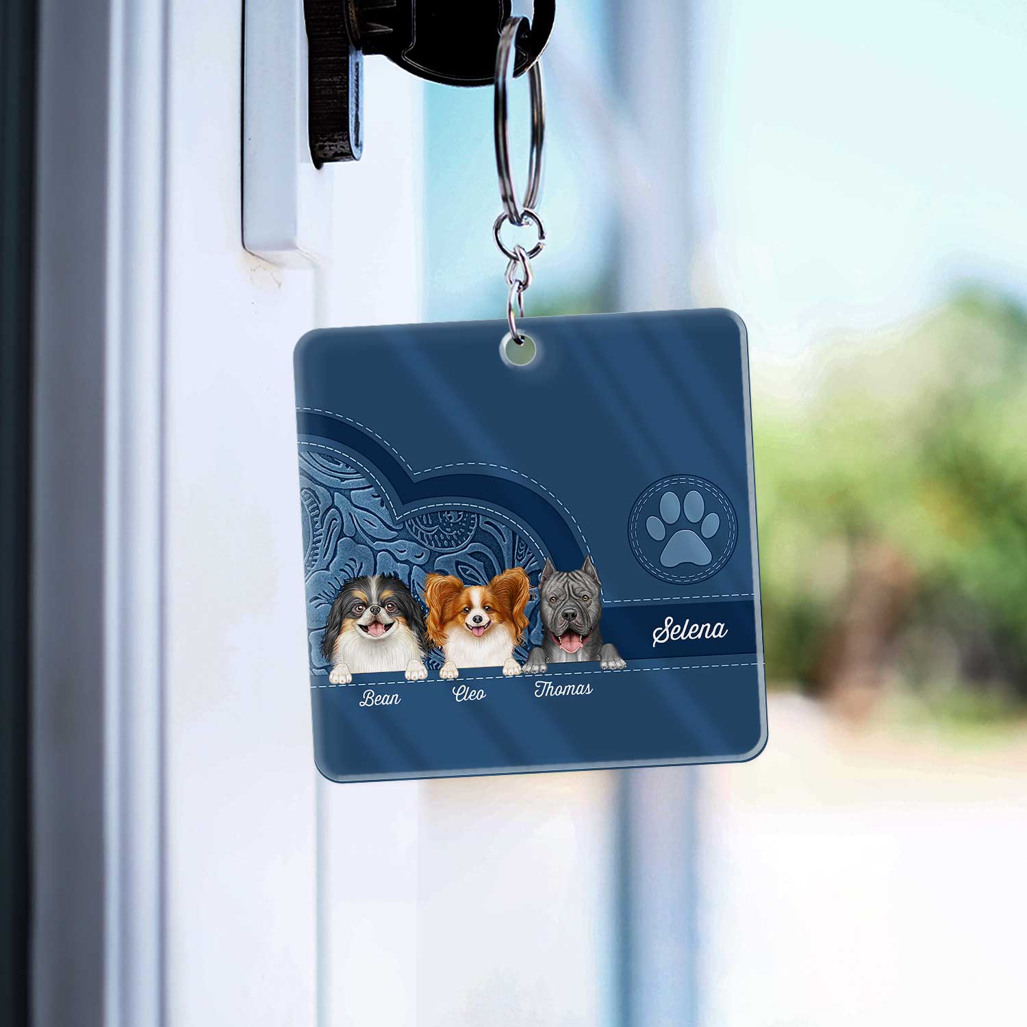 Cute Dogs And Cats Aesthetic Pattern - Birthday, Loving Gift For Pet Lovers, Dog Mom, Cat Mom - Personalized Acrylic Keychain - Image 3