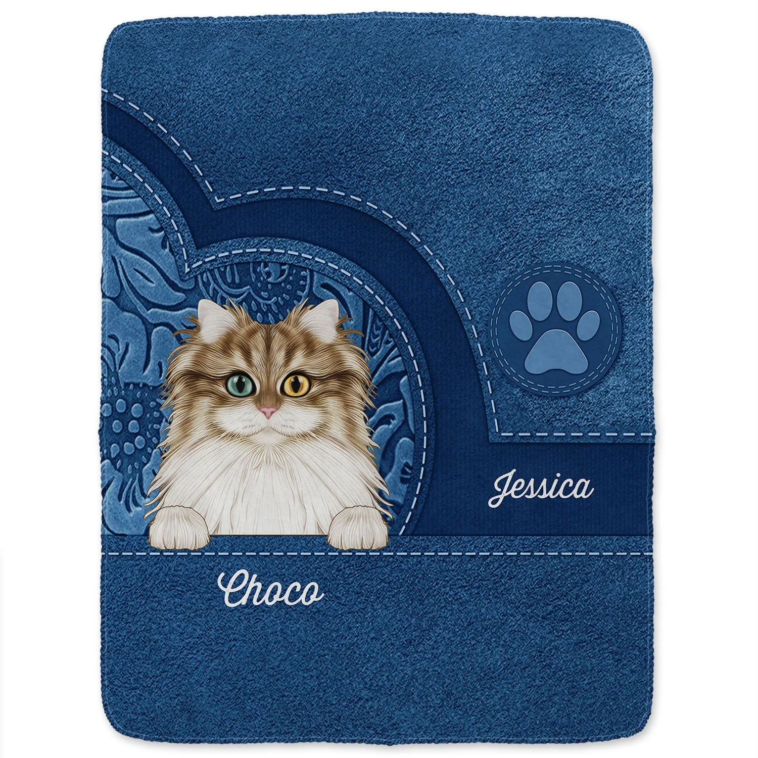 Cute Dogs And Cats Aesthetic Pattern - Birthday, Loving Gift For Pet Lovers, Dog Mom, Cat Mom - Personalized Fleece Blanket, Sherpa Blanket - Image 2