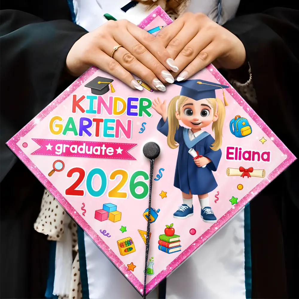 Cute Graduation Kid Kindergarten Preschool - Personalized Graduation Cap Topper - Image 4