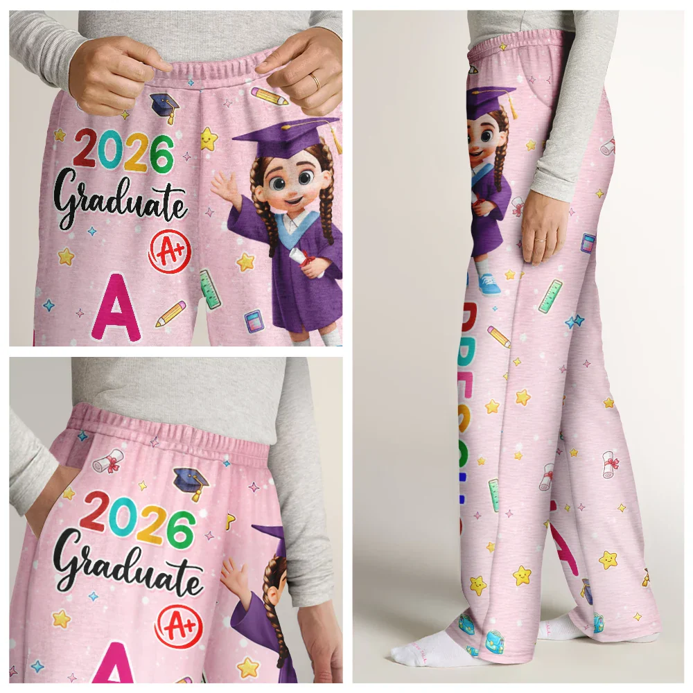 Cute Graduation Kid Kindergarten Preschool - Personalized Pajama Pants - Image 7
