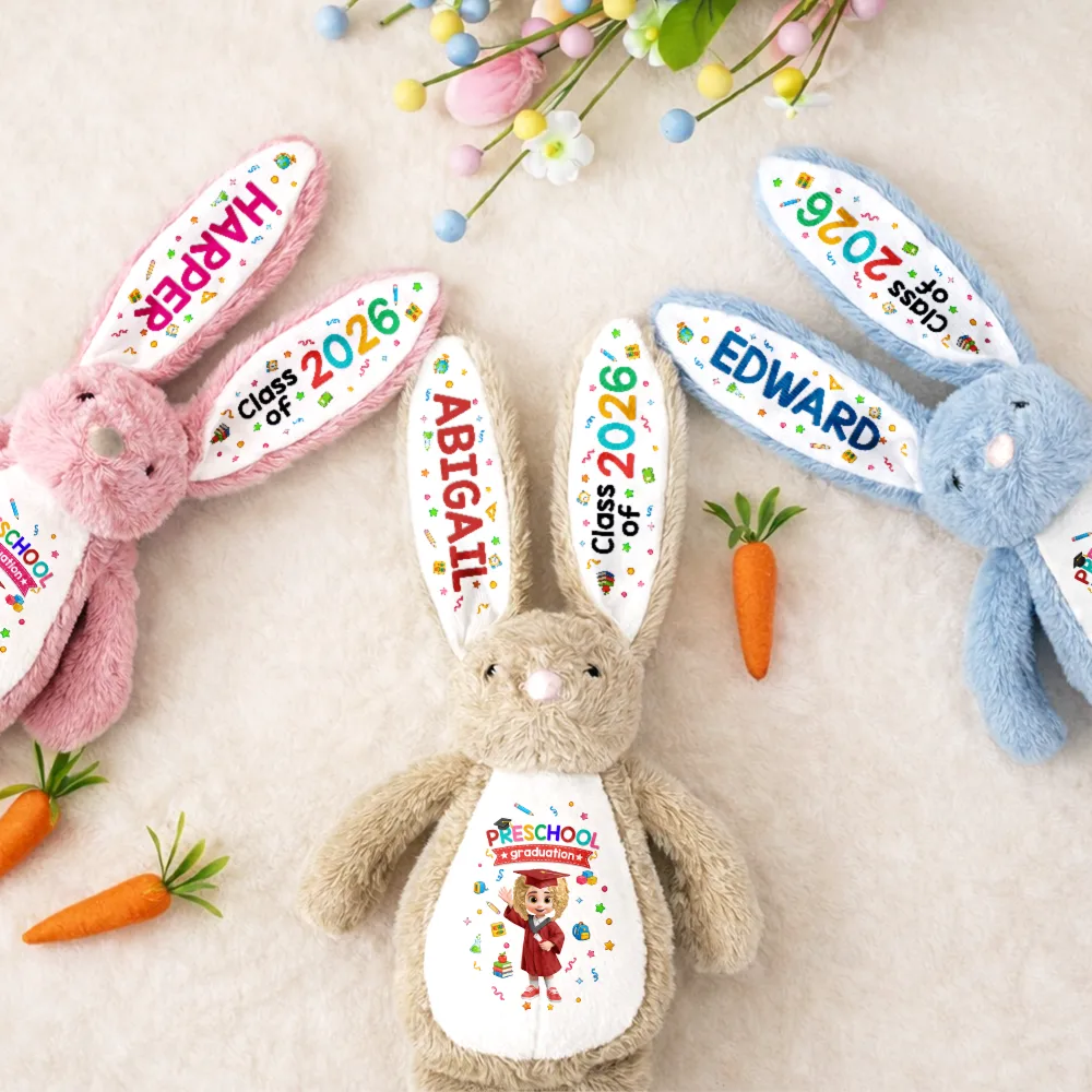 Cute Graduation Kid Kindergarten Preschool - Personalized Soft Toy Bunny - Image 6