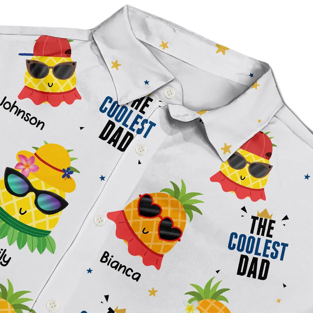 Cute Pineapples In Sunglasses The Coolest Dad - Personalized Hawaiian Shirt - Image 4