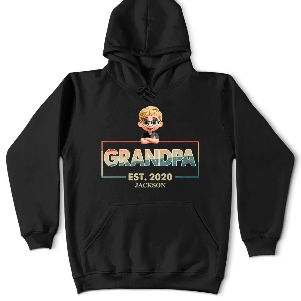 Dad Est Grandpa Father 3D Cartoon - Personalized T Shirt - Image 4