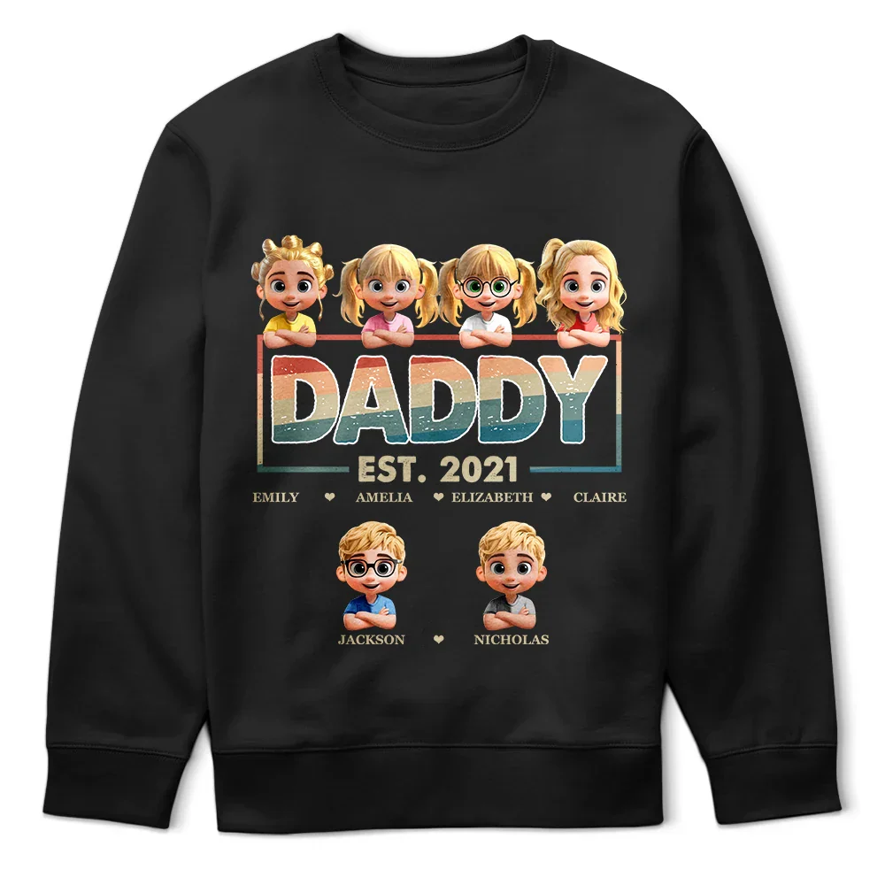 Dad Est Grandpa Father 3D Cartoon - Personalized T Shirt - Image 5