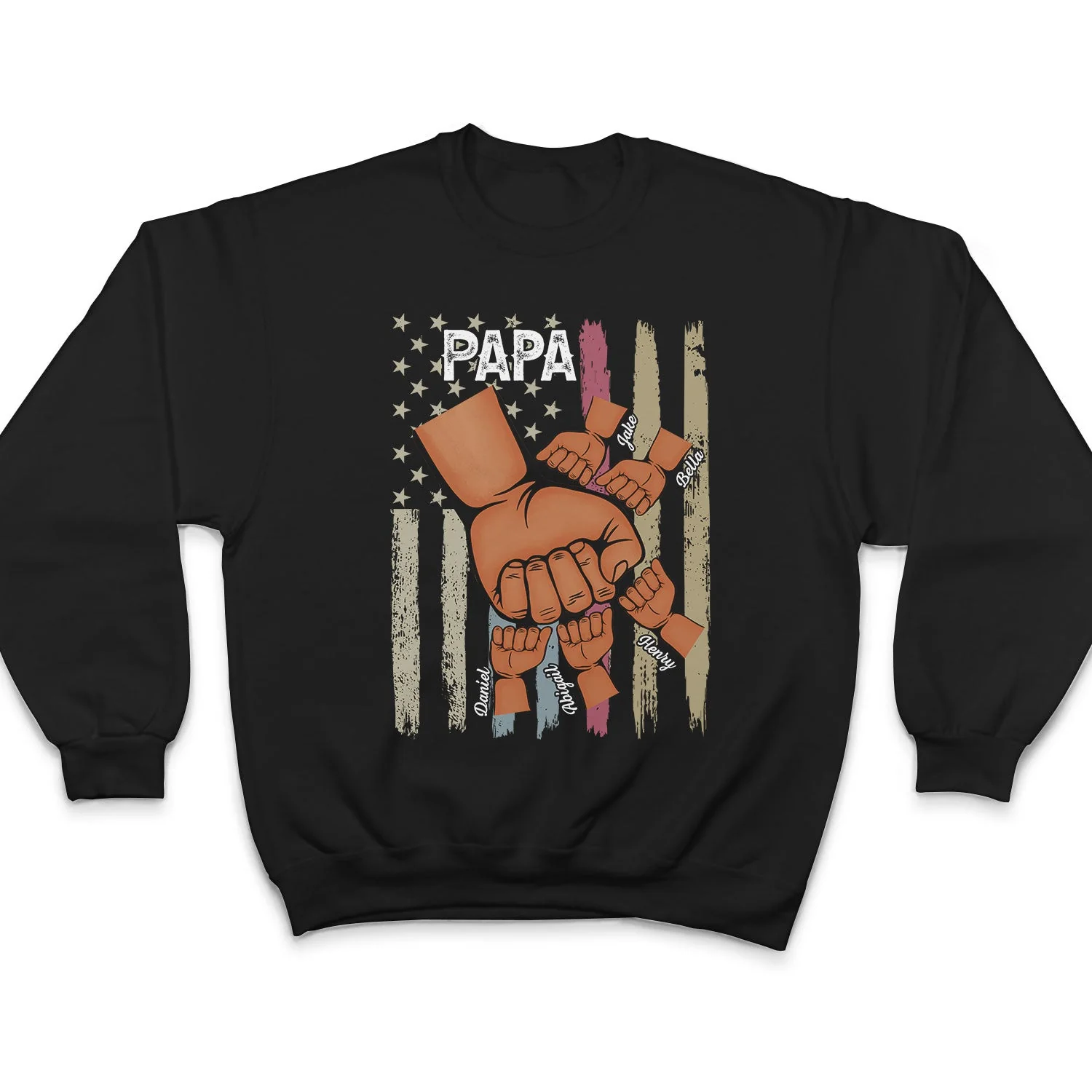 Dad Grandpa And Kids - Birthday, Loving Gift For Daddy, Father, Grandfather, Daughters, Sons, Grandkids - Personalized Custom T Shirt - Image 5
