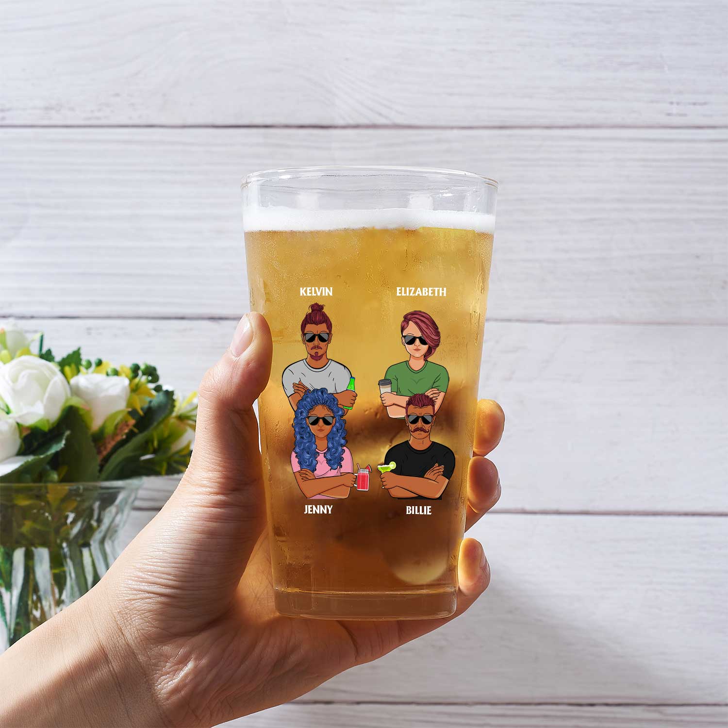 Dad Grandpa Established - Gift For Father, Grandfather, Husband - Personalized Beer Glass - Image 3