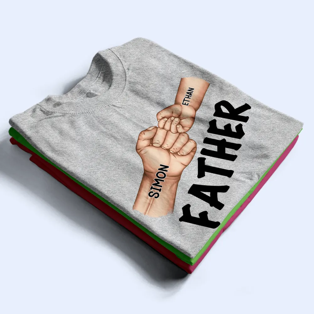 Dad Grandpa Fist Punch - Personalized T Shirt - Image 3