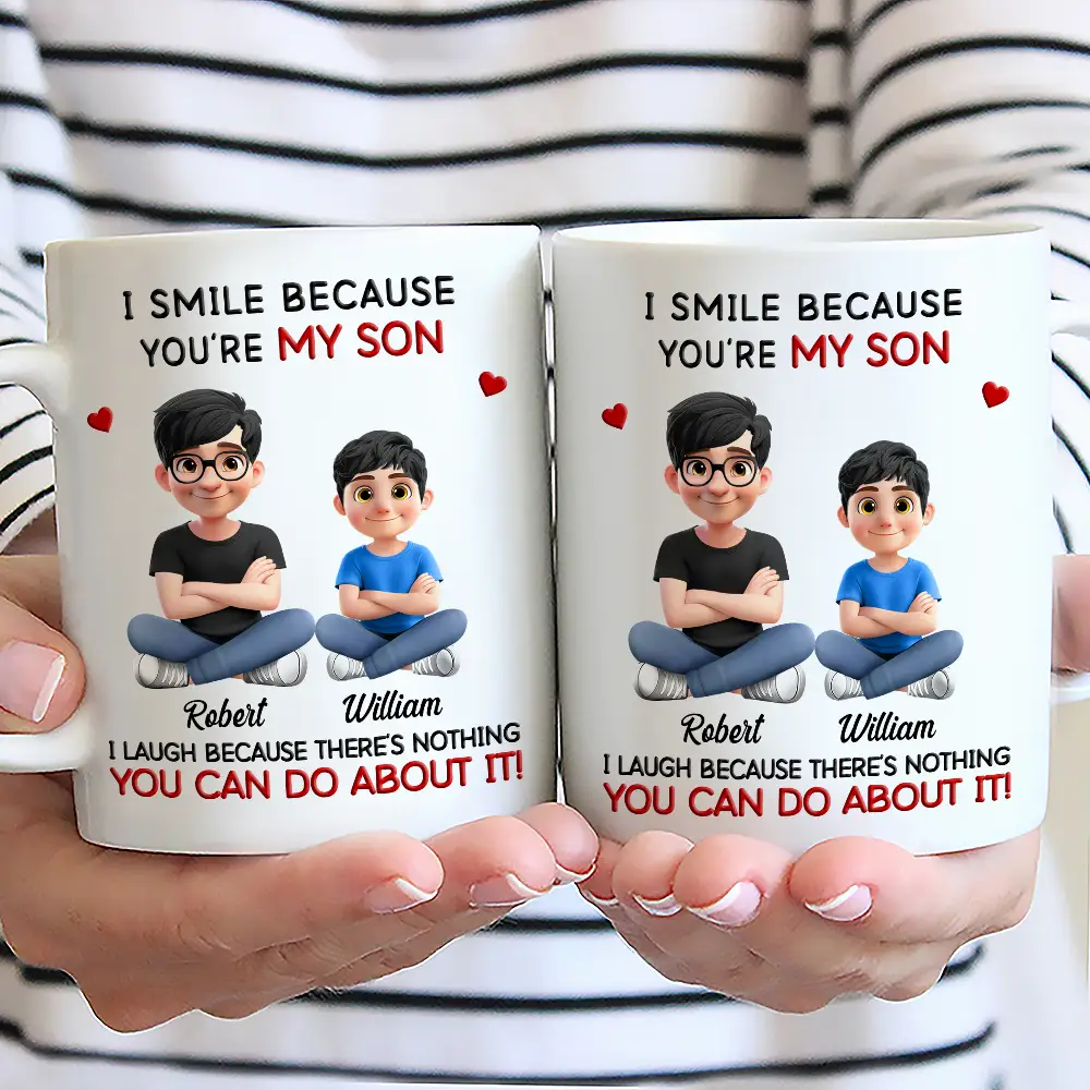 Dad Grandpa I Smile Because You Are My Daughters Sons Grandkids - Personalized Mug - Image 2