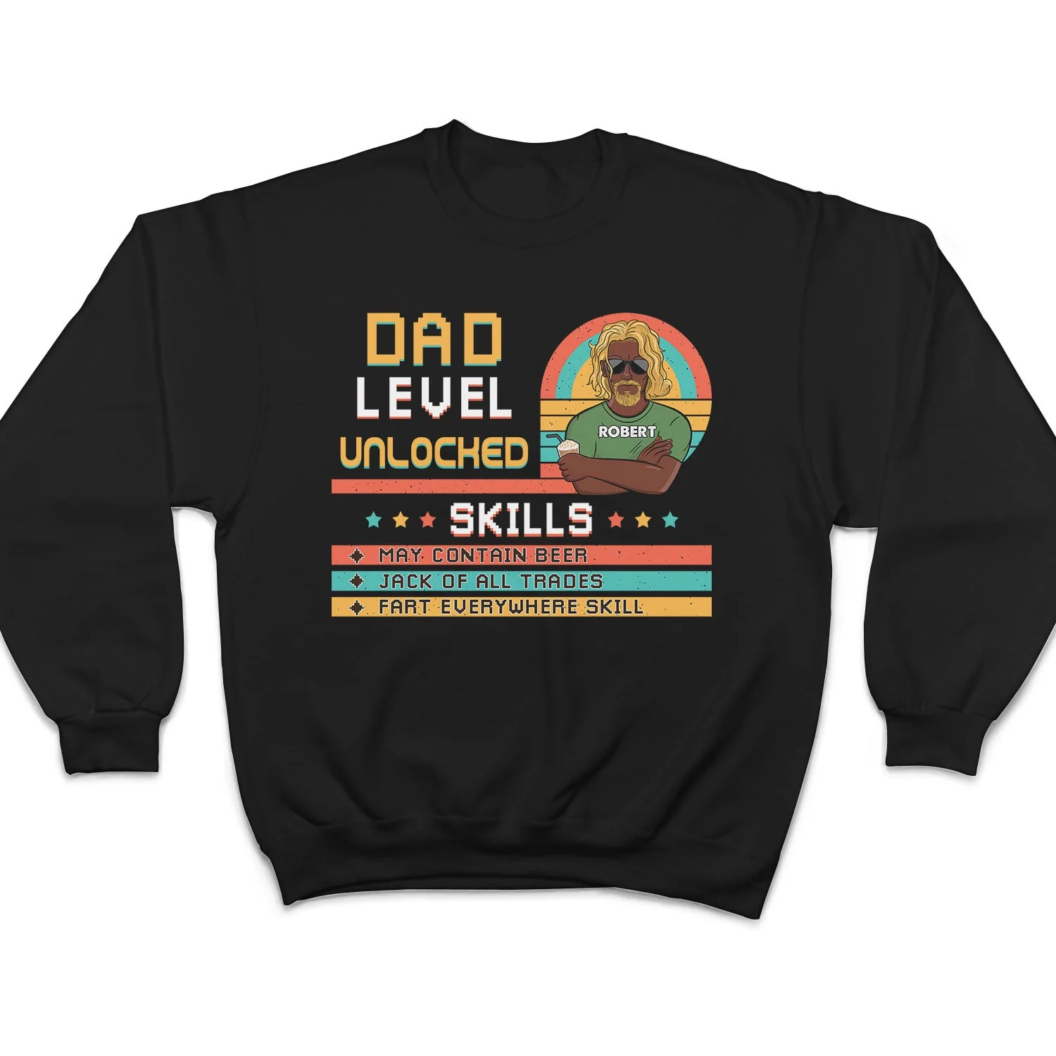 Dad Grandpa Level Unlocked - Gift For Father And Grandfather - Personalized Custom T Shirt - Image 5