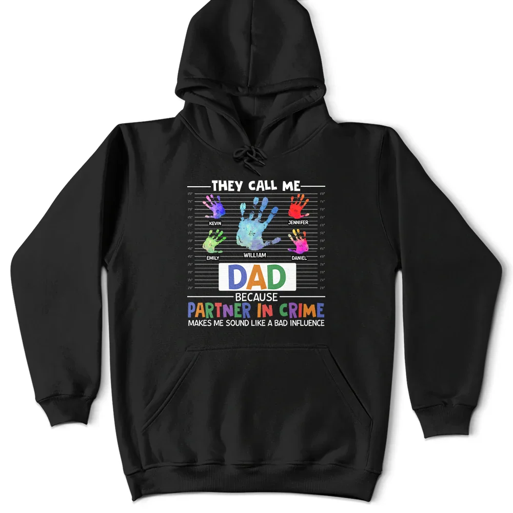 Dad Grandpa Partner In Crime - Personalized T Shirt - Image 4