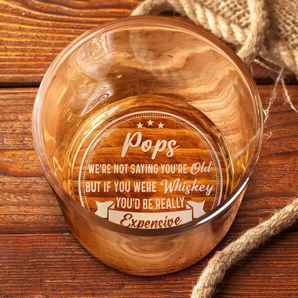 Dad Grandpa Really Expensive - Personalized Engraved Whiskey Glass - Image 3