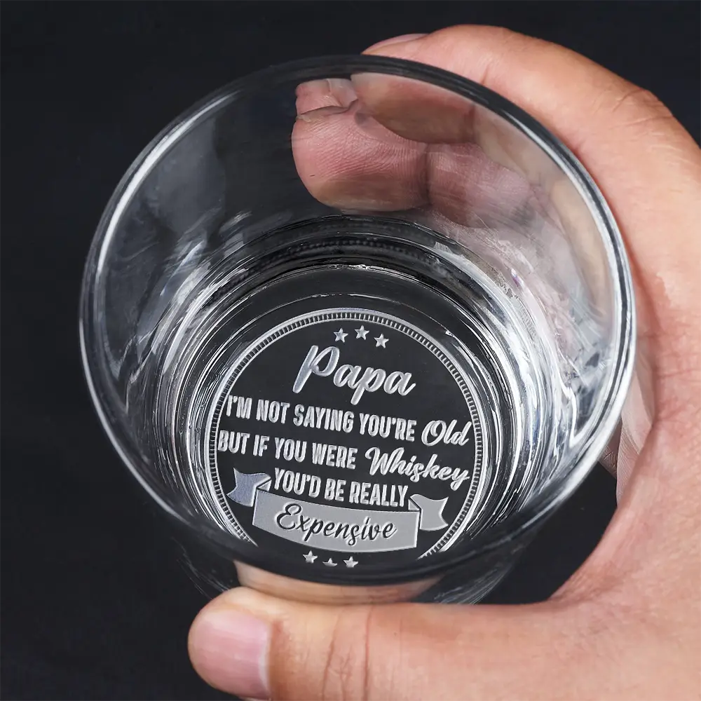 Dad Grandpa Really Expensive - Personalized Engraved Whiskey Glass - Image 4