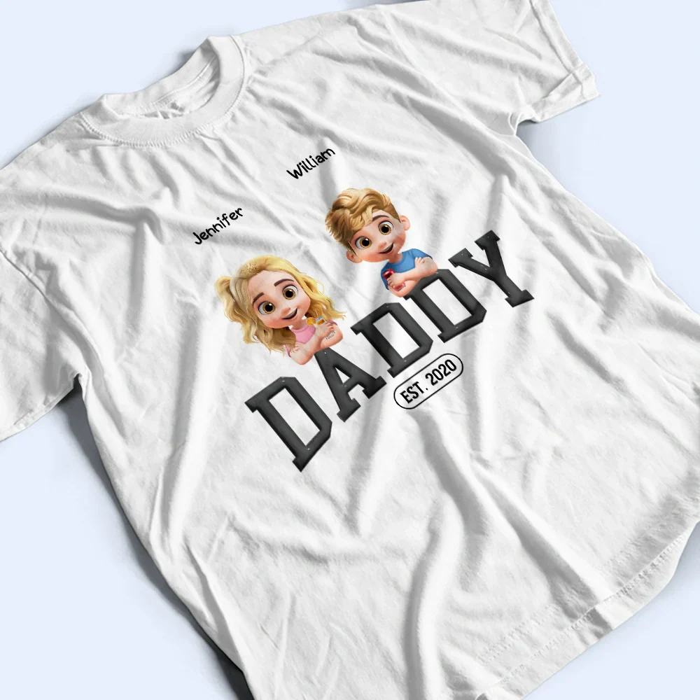 Dad Grandpa Since 3D Effect Crossed Arms - Personalized T Shirt - Image 5