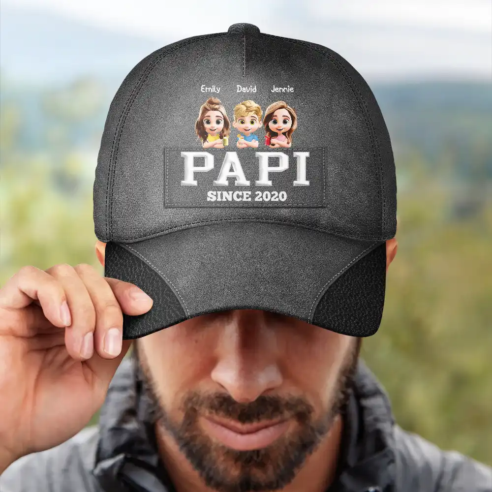 Dad Grandpa Since 3D Effect - Personalized Classic Cap - Image 4