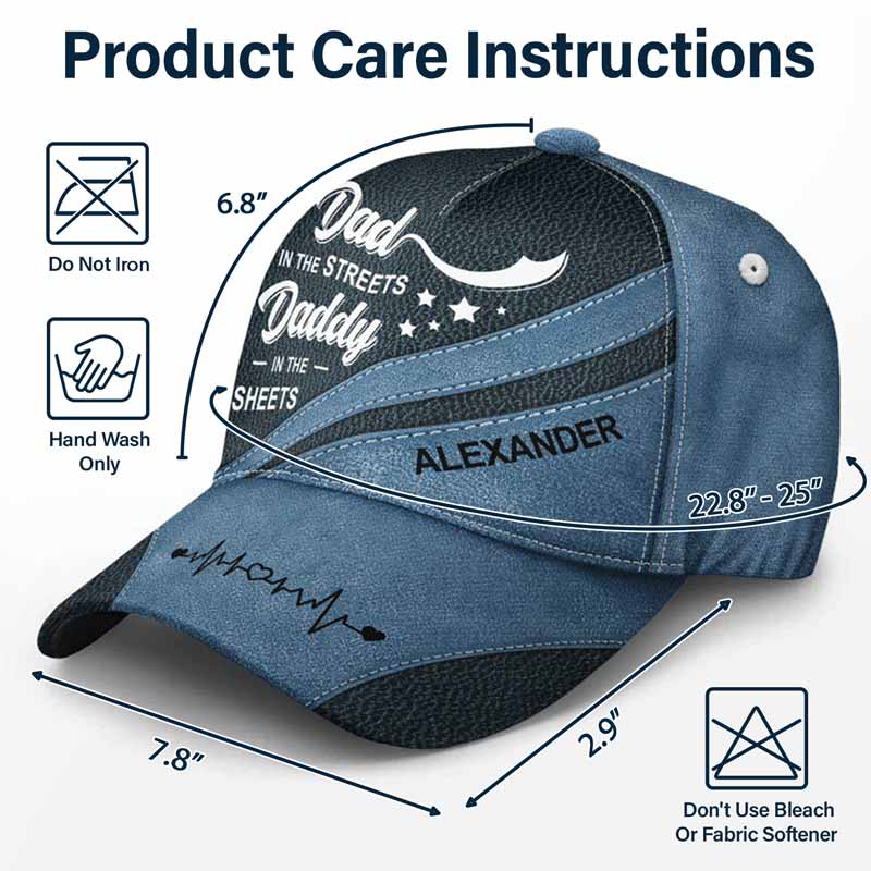 Dad In The Streets Daddy In The Sheets - Personalized Classic Cap - Image 6