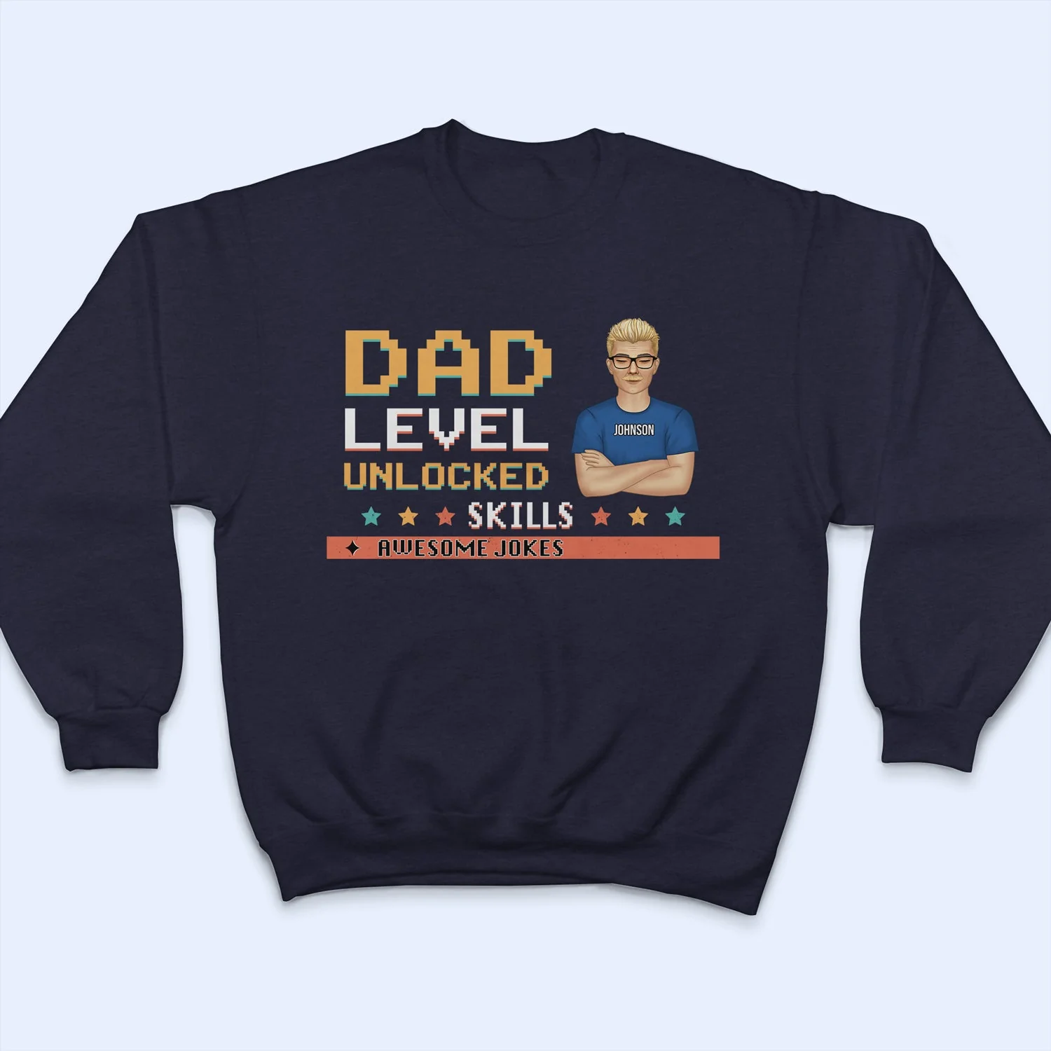 Dad Level Unlocked - Gift For Dad - Personalized Custom T Shirt - Image 5