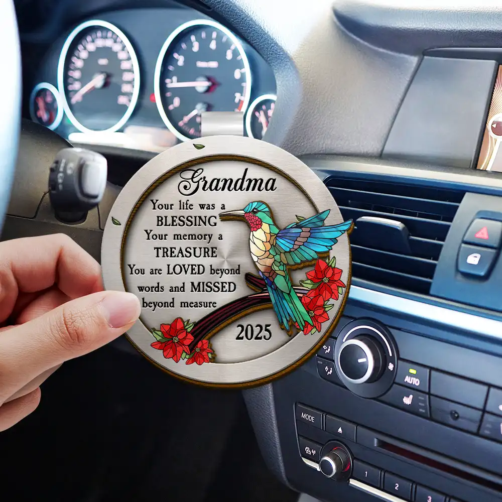 Dad Mom Your Life Was A Blessing Memorial - Personalized Custom Shaped Car Visor Clip - Image 3