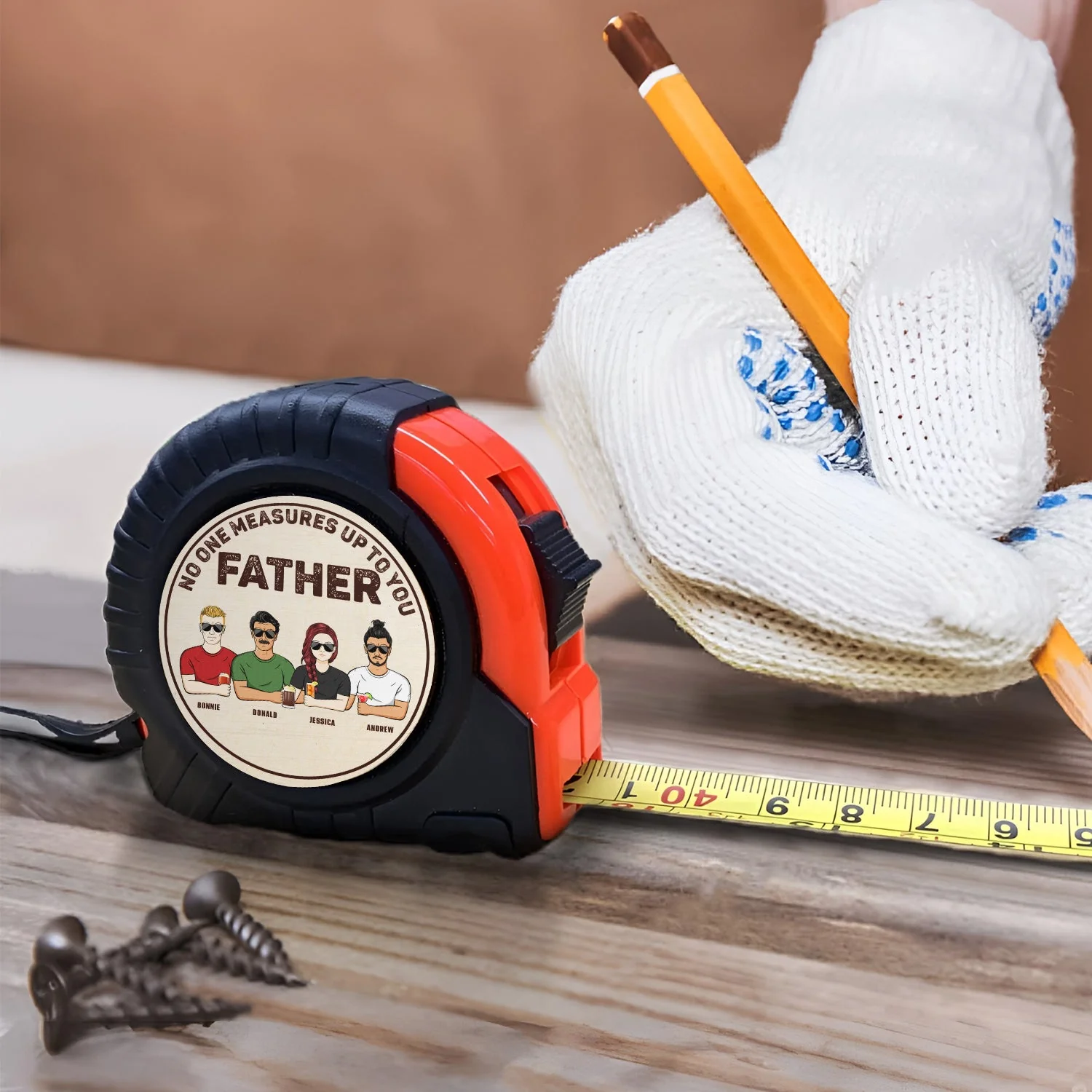 Dad No One Measures Up To You - Birthday, Loving Gift For Daddy, Father, Grandfather, Grandpa - Personalized Tape Measure - Image 4