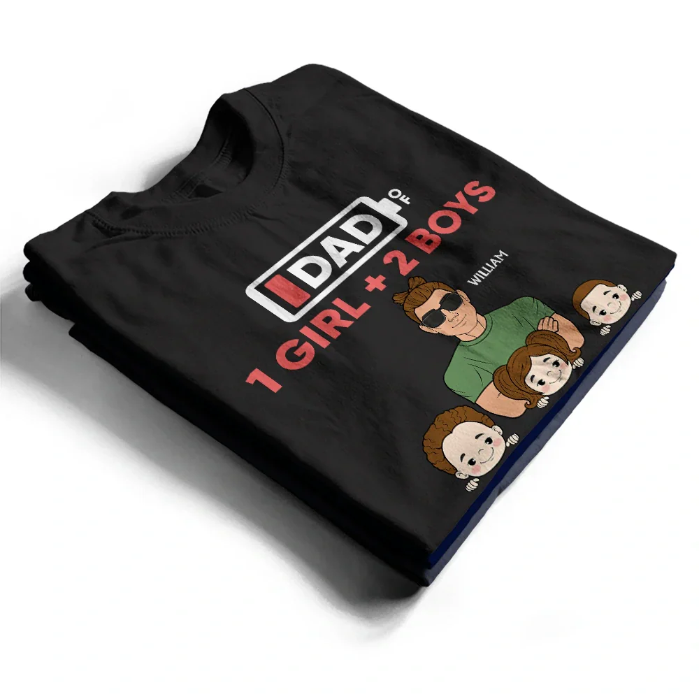 Dad Of Twins - Personalized T Shirt - Image 2