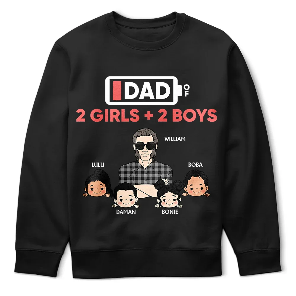 Dad Of Twins - Personalized T Shirt - Image 5