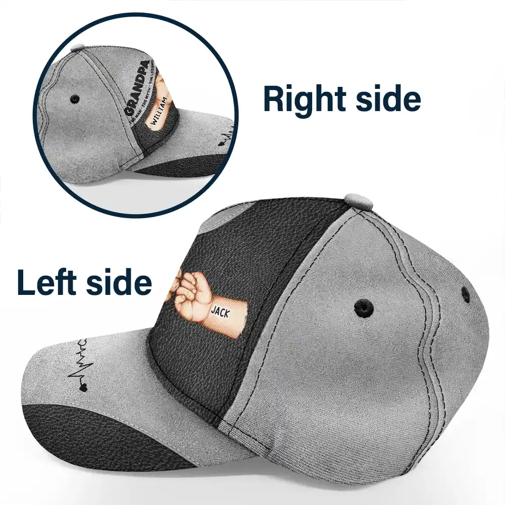 Dad Papa The Man The Myth The Legend - Personalized Classic Cap - Image 3