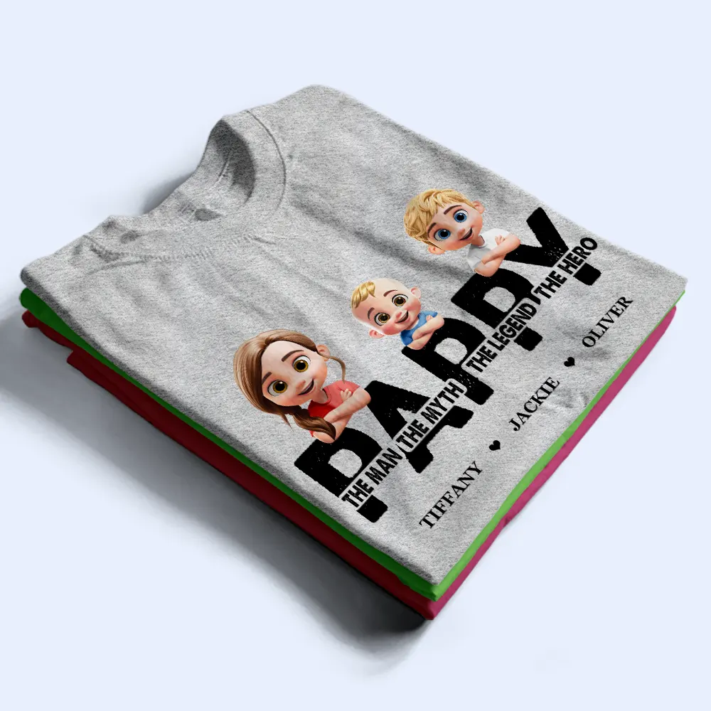 Dad Papa The Man The Myth The Legend - Personalized T Shirt - Image 3