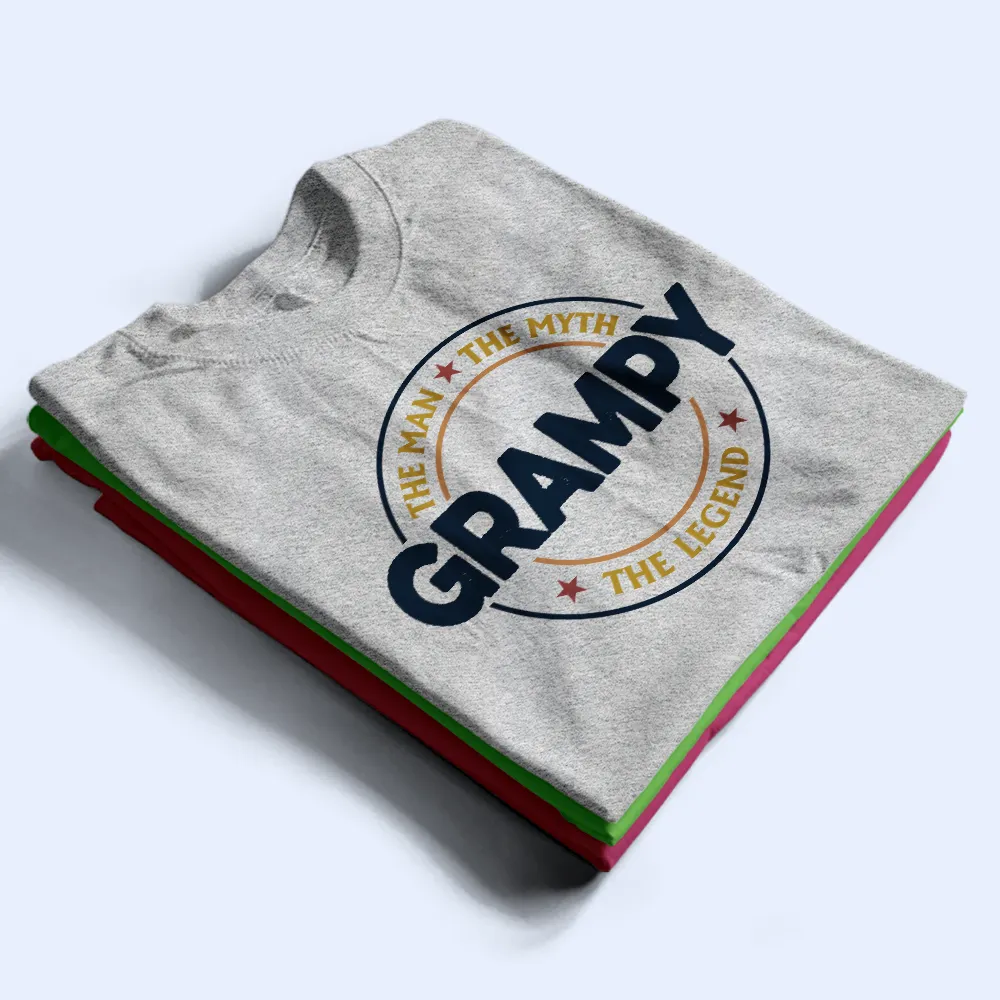 Dad Papa The Man The Myth The Legend Retro Logo With Names On Sleeves - Personalized T Shirt - Image 6