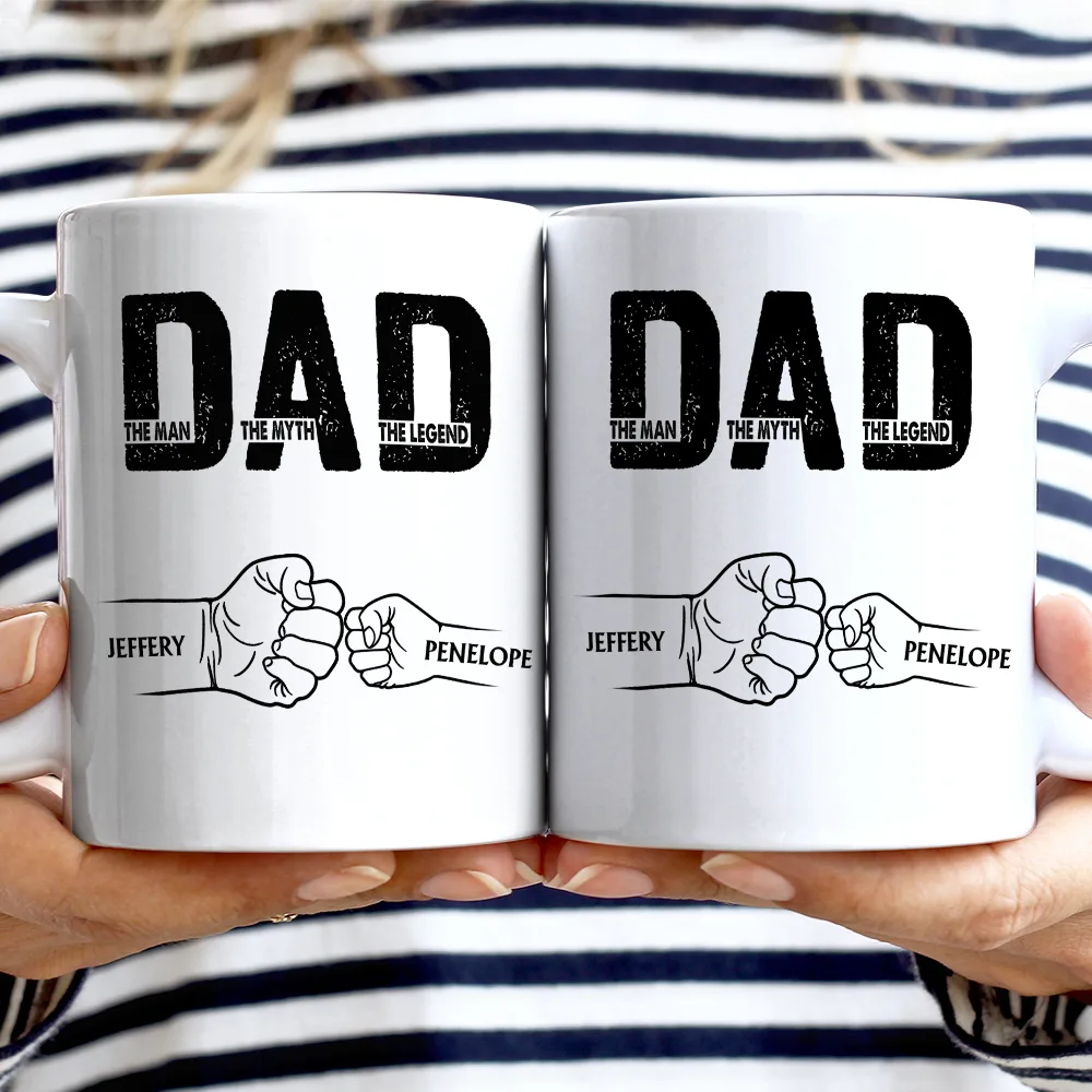 Dad The Man The Myth The Legend - Personalized Mug - Image 3
