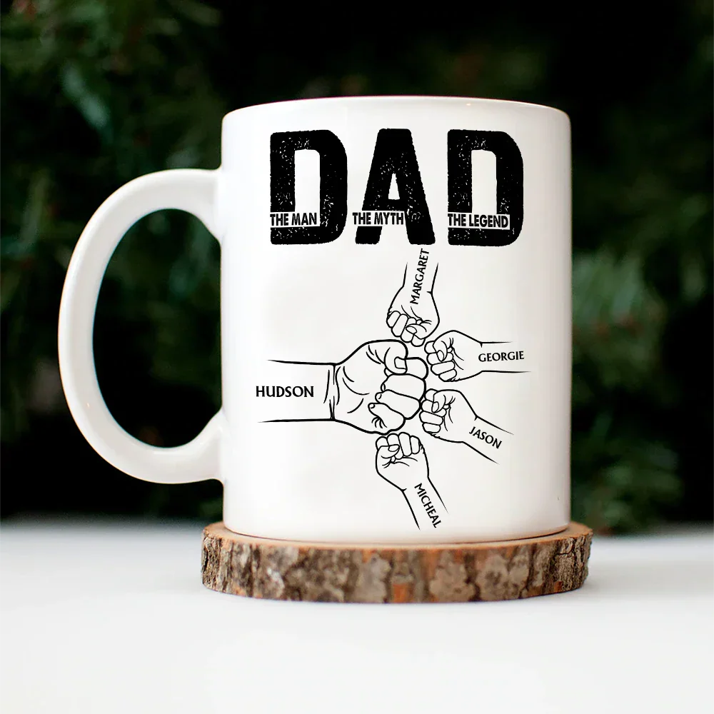 Dad The Man The Myth The Legend - Personalized Mug - Image 5